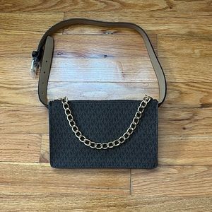 MK belt bag , brown with gold accent